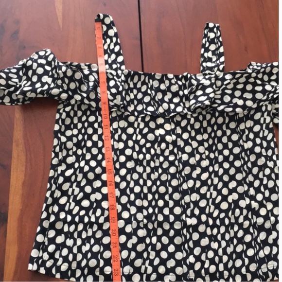 NWT J. Crew Ratti silk black and white polka dot ruffle sleeve blouse S M - Picture 5 of 9